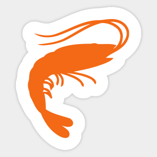 Orange Prawn Silhouette Emoticon Sticker